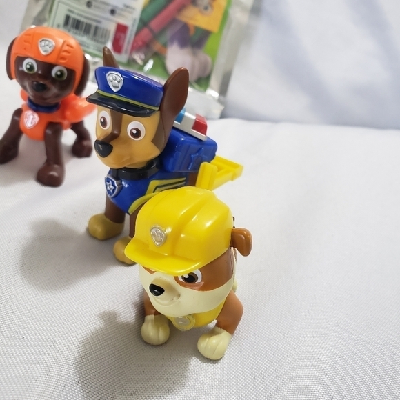 Paw Patrol Figures Set Of 3 Chase Rubble Zuma With Bonus Play Pack Activity Kit - Picture 3 of 9